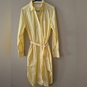 NWOT J. Crew Yellow Pinstrip Shirt Dress Sz 10